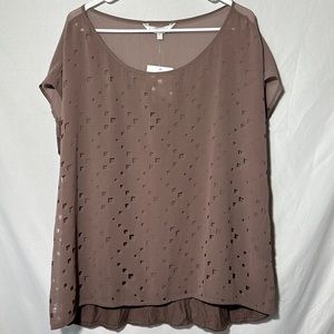 Company Ellen Tracy womens xl Taupe shirt sleeve shirt new with tags